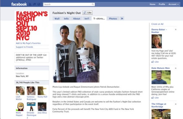 Facebook - Fashion's Night Out
