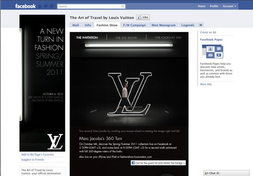 Louis Vuitton Facebook Page